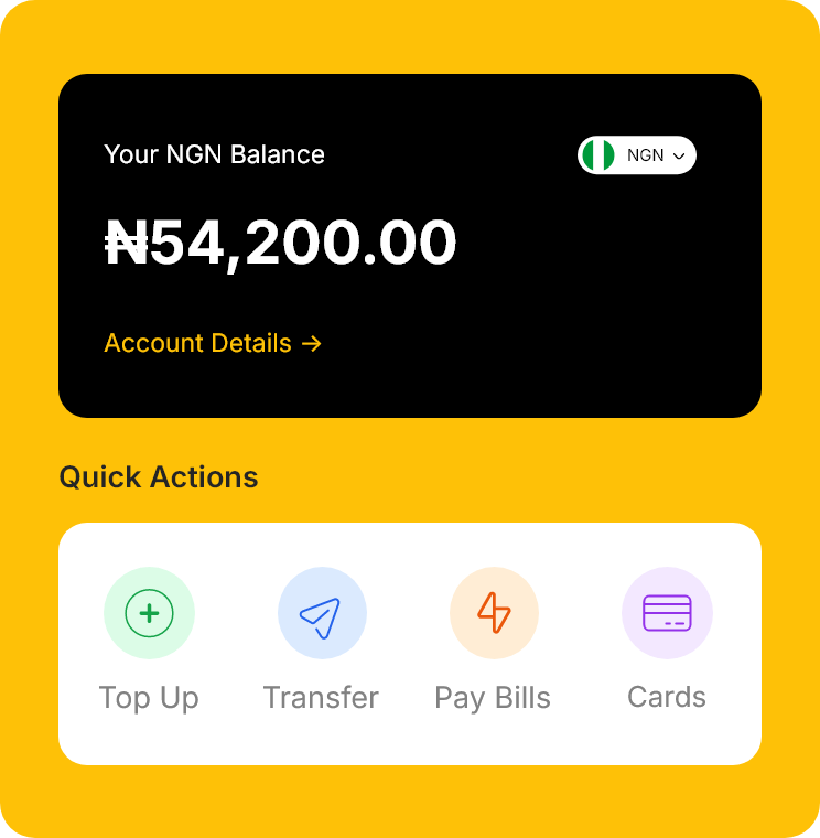 Banking app card